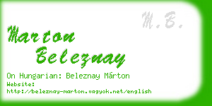 marton beleznay business card