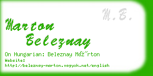 marton beleznay business card